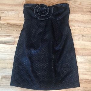 Aqua black strapless dress